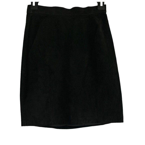 Repertoire Womens Size 5/6 Vintage Black Genuine Leather Suede Mini Skirt‎ - Picture 1 of 5